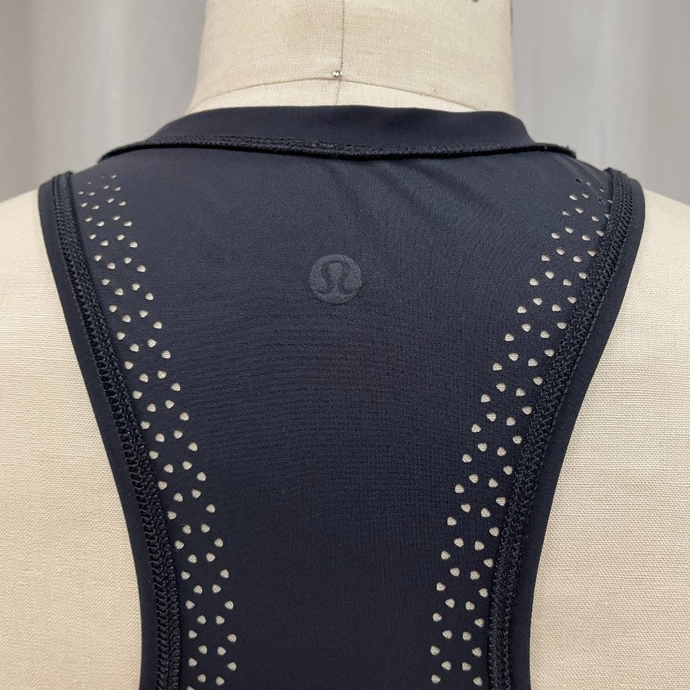 Lululemon Black Racerback Tank with Laser Cut